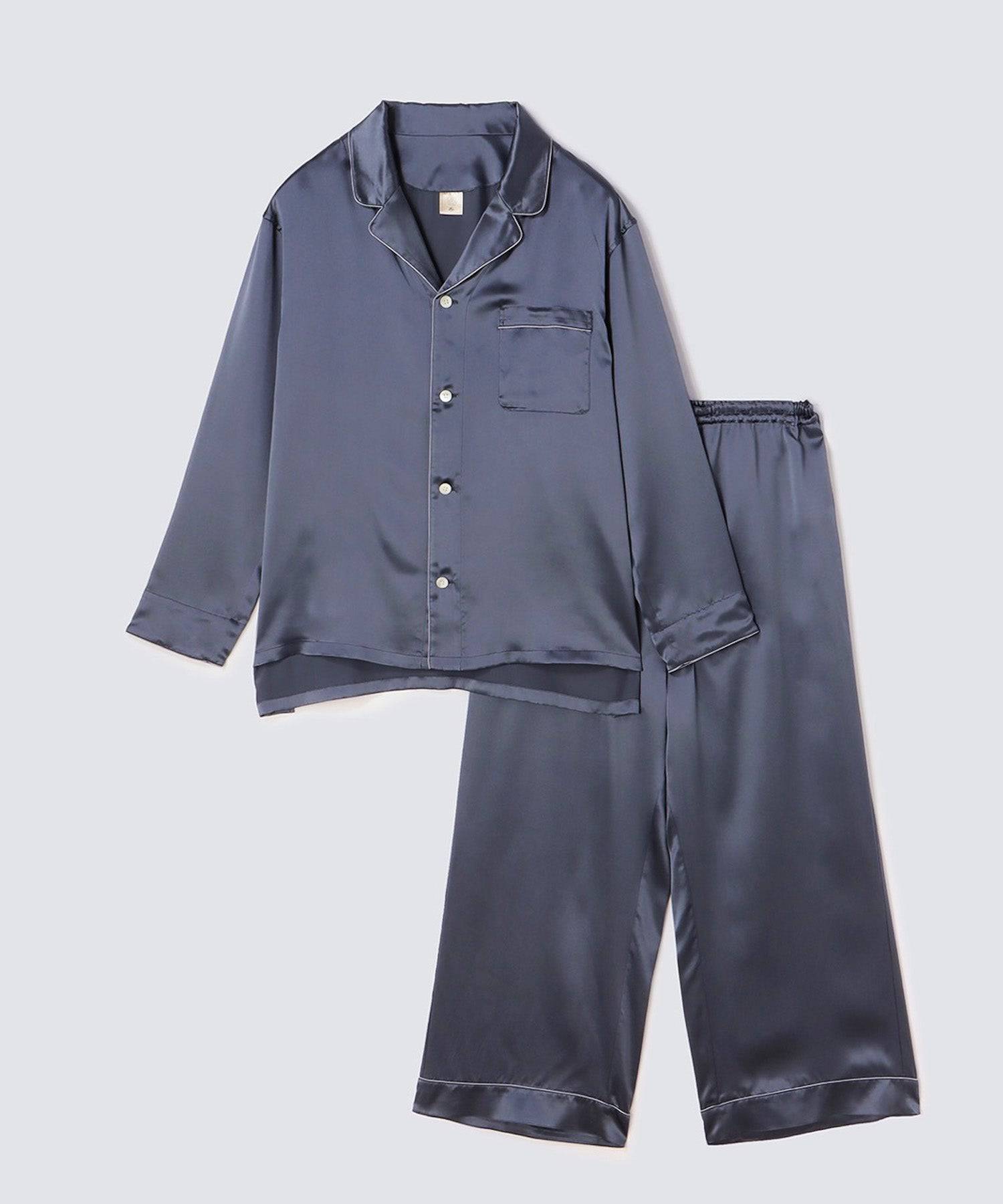 シルクパジャマ チャコールグレー チャコールグレー M