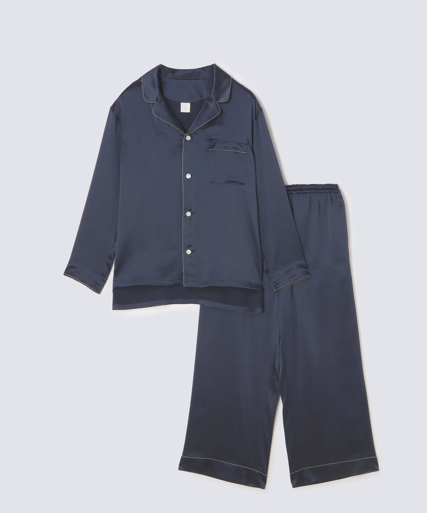 シルクパジャマ エレガントネイビー エレガントネイビー M