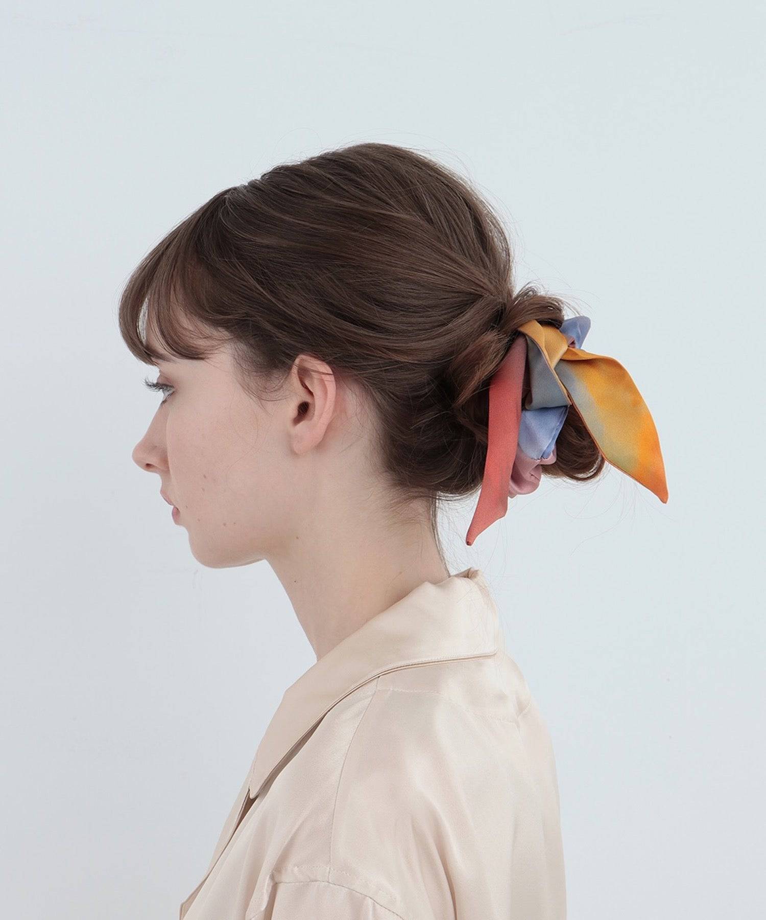 ウォータカラーシルクリボンシュシュ 2WAYタイプ イブニンググロウ イブニンググロウ Free