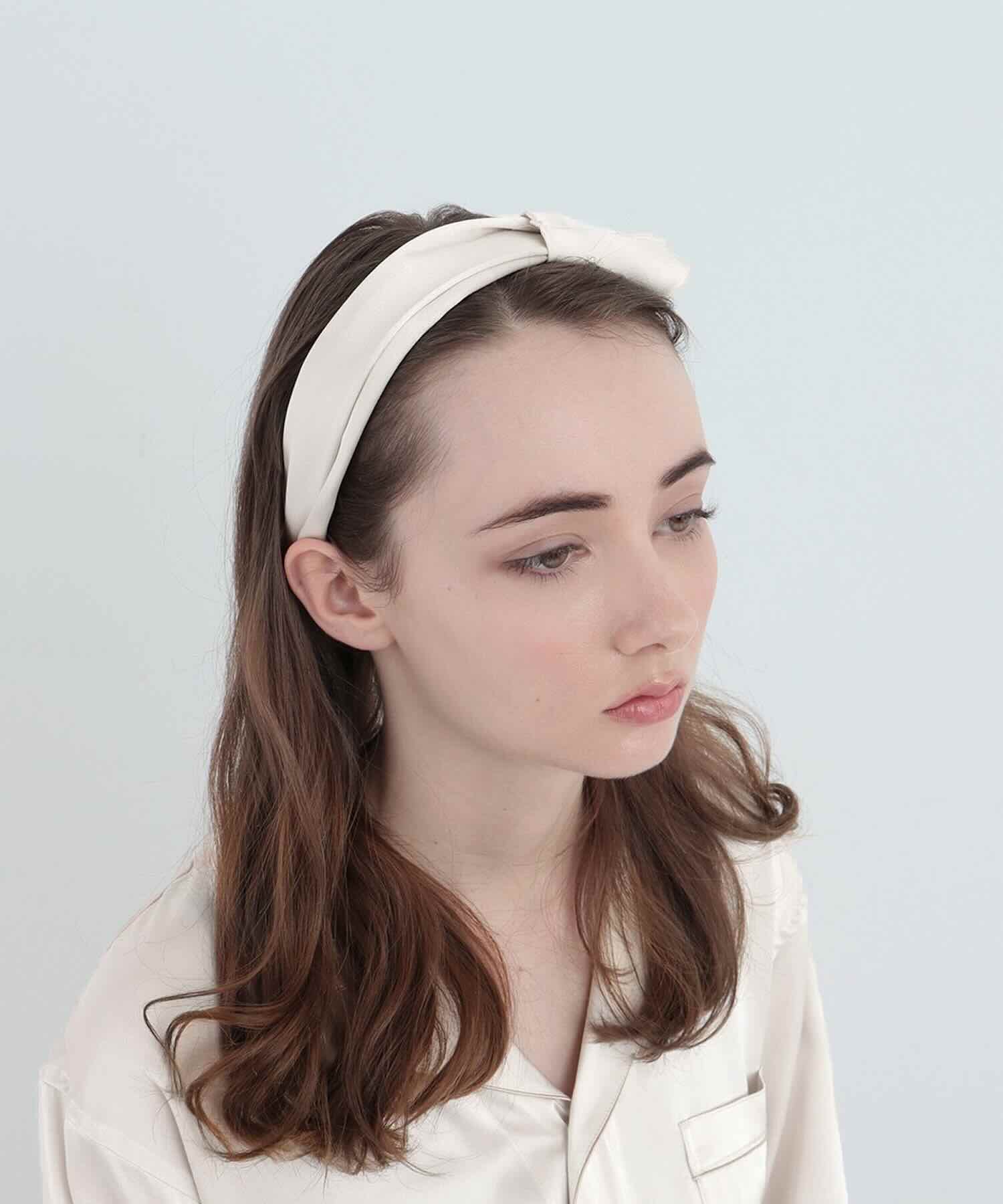 シルクヘアバンド パールホワイト パールホワイト