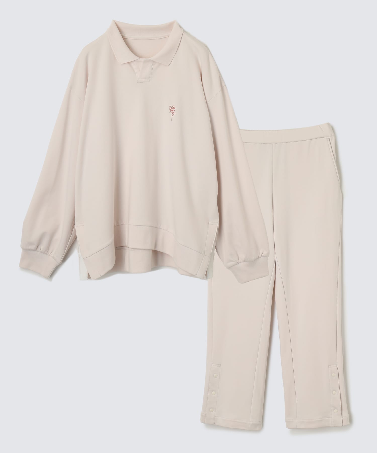 オーガニックコットン スウェットシャツ & スウェットパンツ ベージュ ベージュ L
