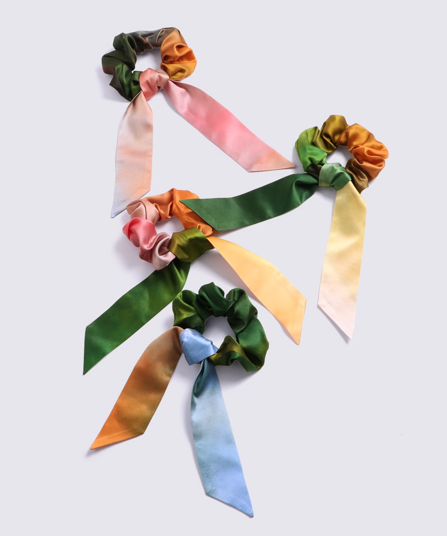 ウォータカラーシルクリボンシュシュ 2WAYタイプ ミスティレイク ミスティレイク Free