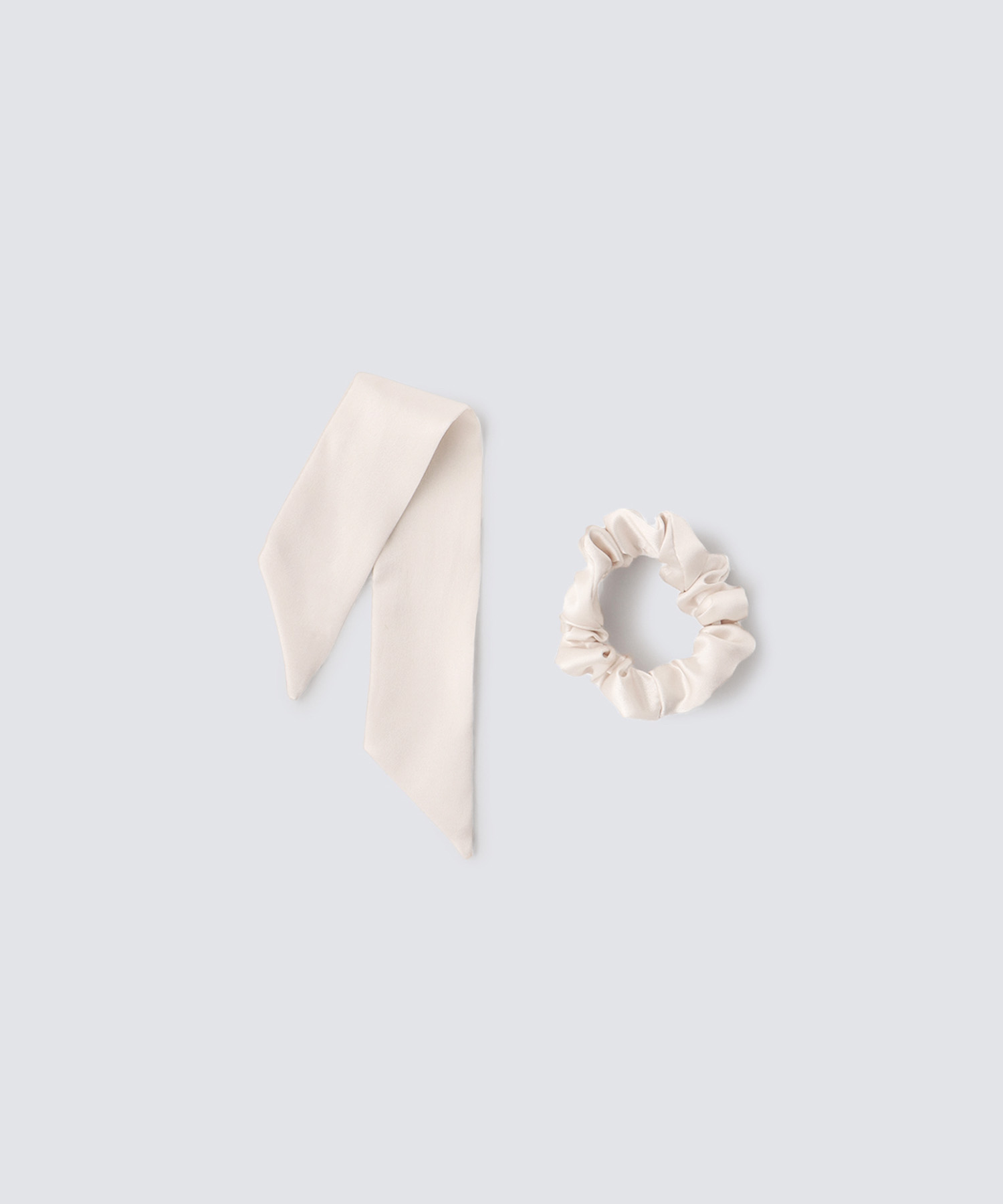 シルクリボンシュシュ 2WAYタイプ パールホワイト パールホワイト Free