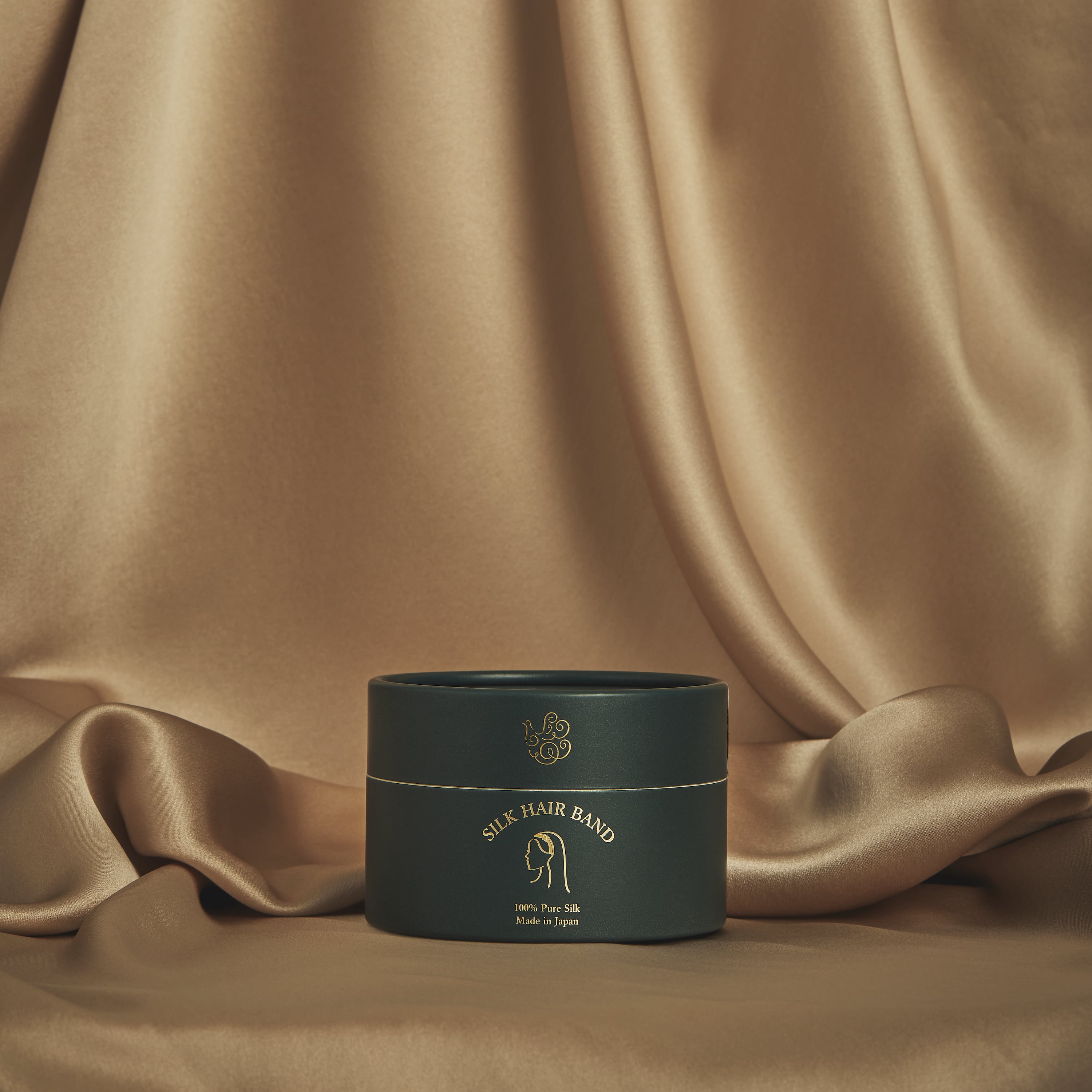 シルクヘアバンド チャコールグレー ミントグリーン