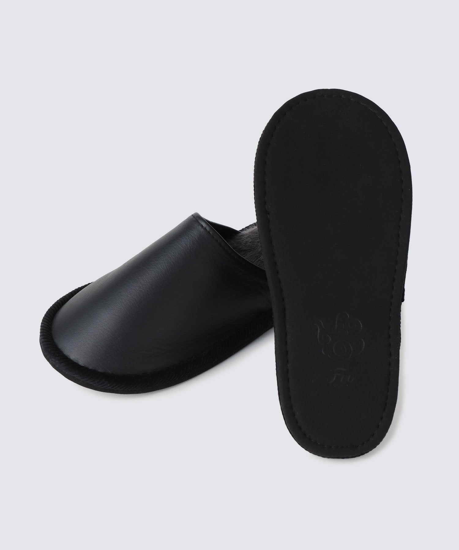 本革 ルームシューズ ブラック(24.5CM-26.5CM) ブラック 24.5CM-26.5CM