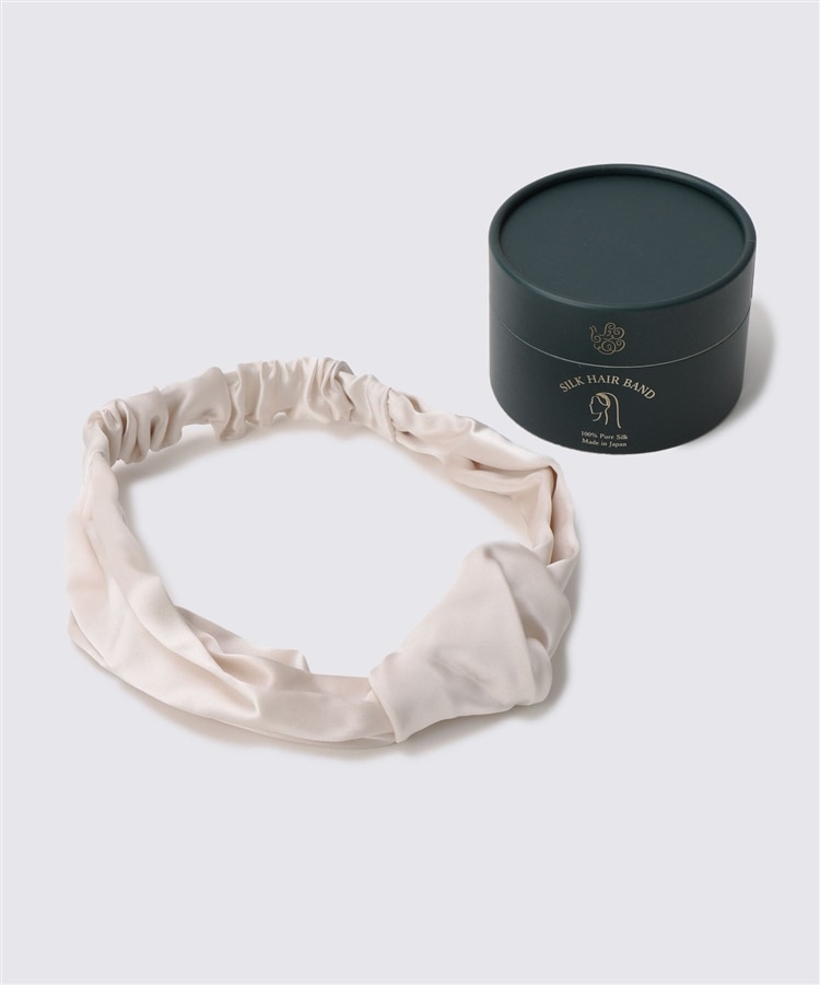 シルクヘアバンド パールホワイト パールホワイト