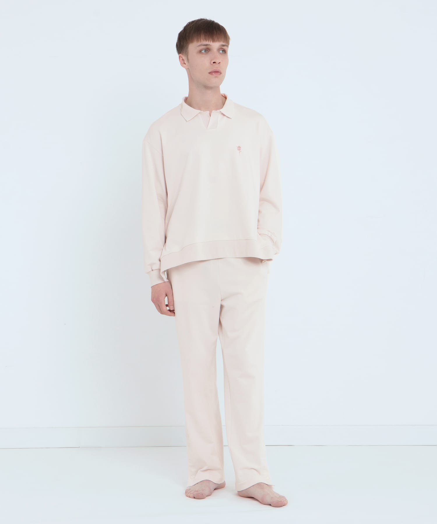 オーガニックコットン スウェットシャツ & スウェットパンツ ベージュ ベージュ L