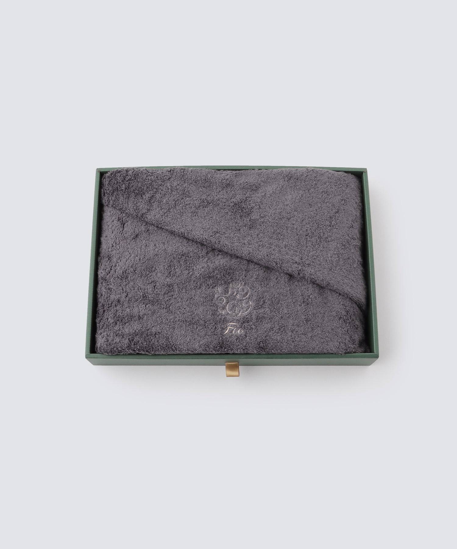 オーガニックコットン バスタオル（チャコールグレー） 1枚入り ギフトセット