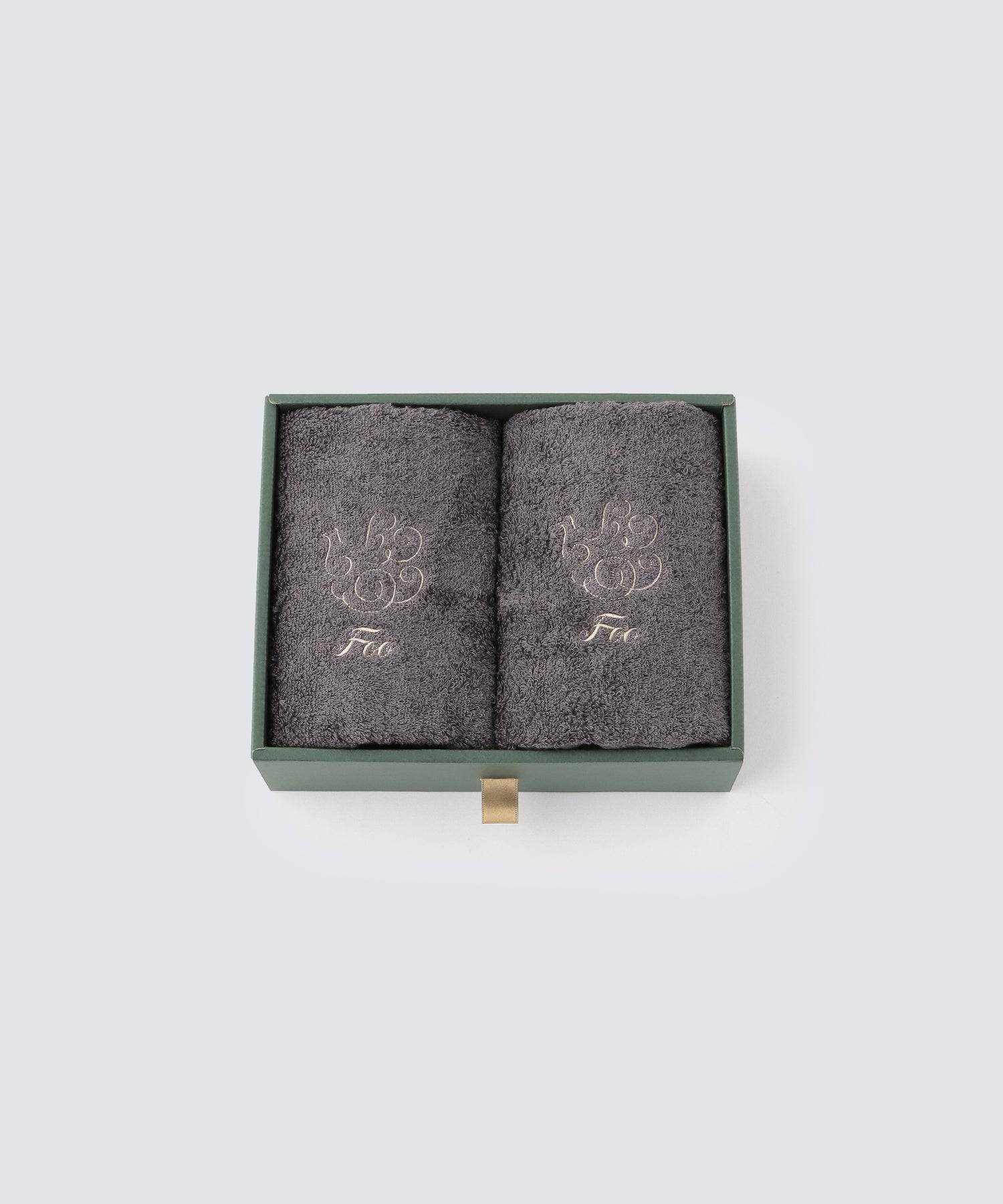 オーガニックコットン ハンドタオル（チャコールグレー）2枚入りギフトセット