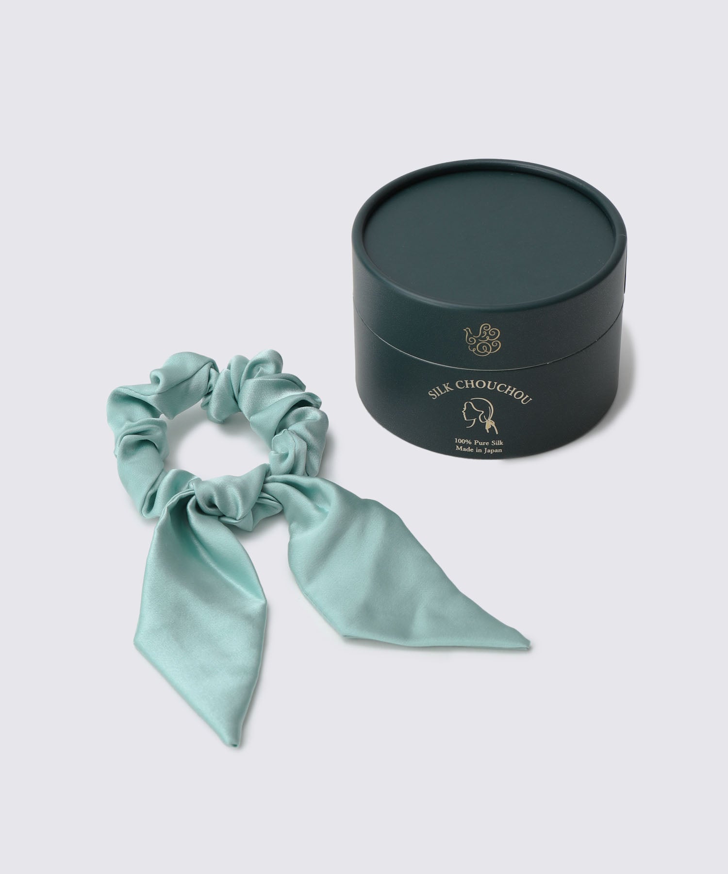 シルクリボンシュシュ 2WAYタイプ ミントグリーン