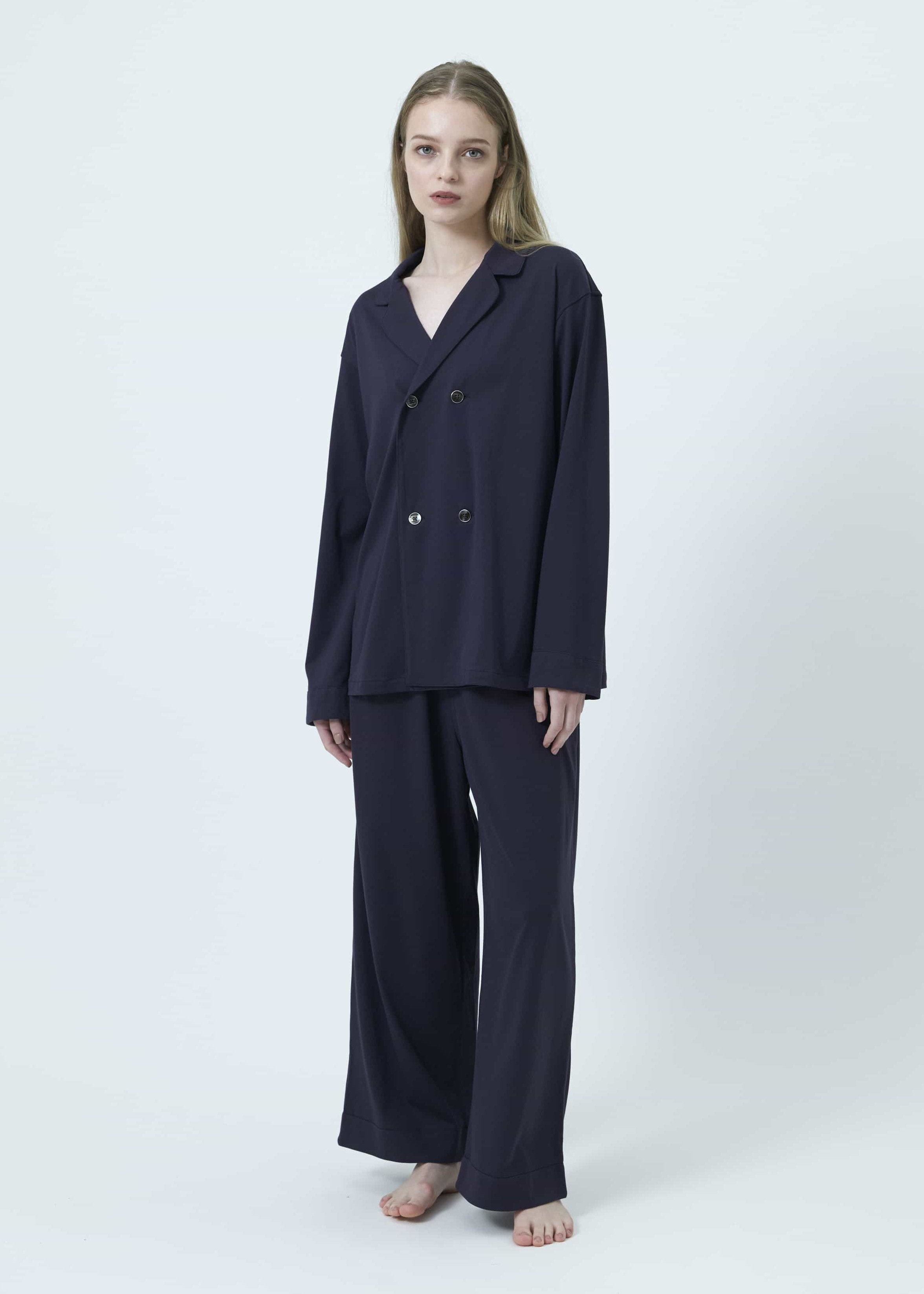 ロイヤル オーガニックコットン ダブルボタン ネイビー