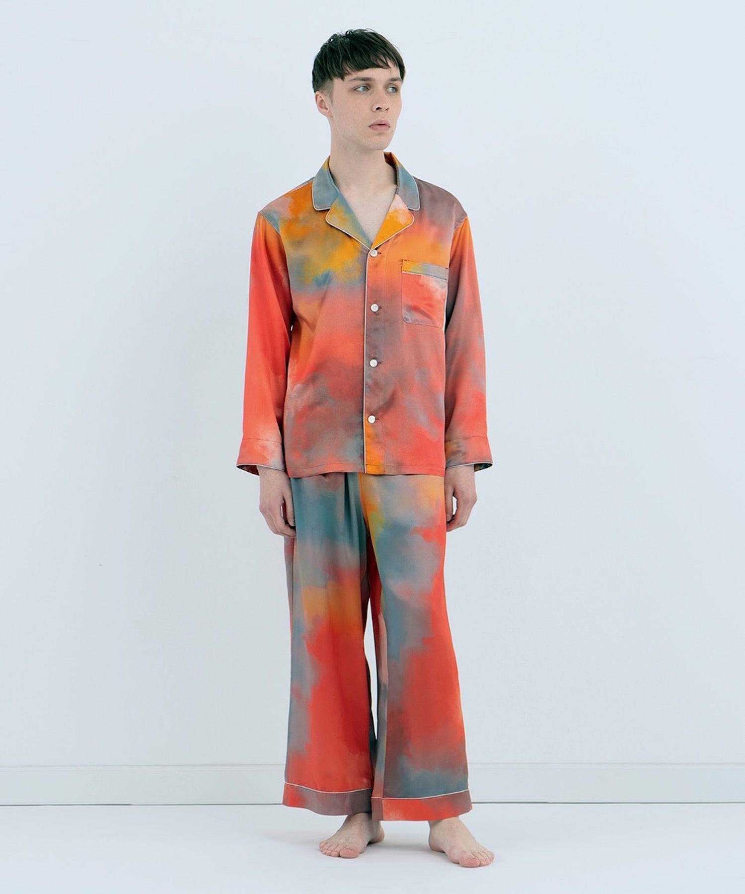 ウォータカラー シルクパジャマ イブニンググロウ