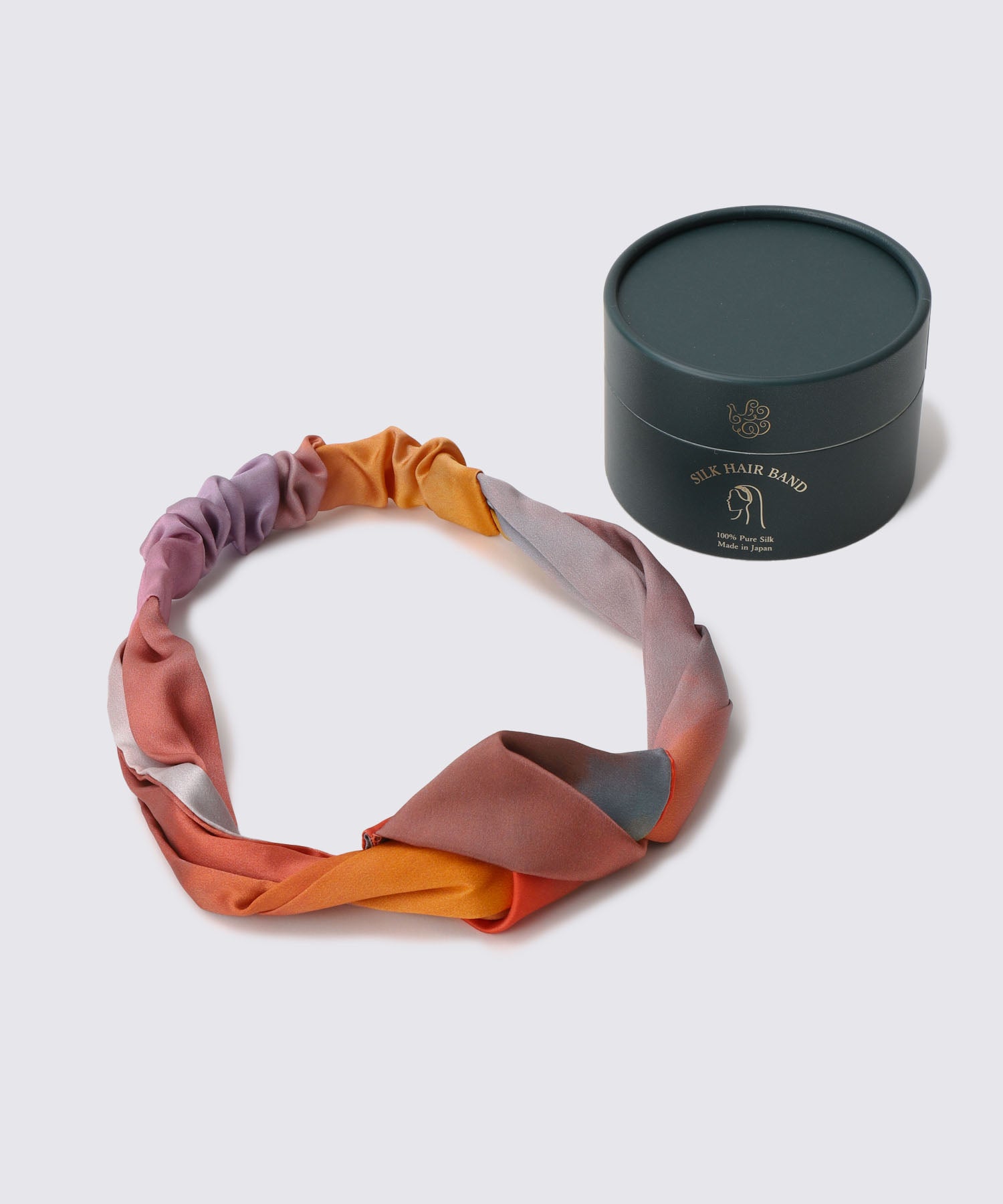 ウォータカラーシルクヘアバンド イブニンググロウ