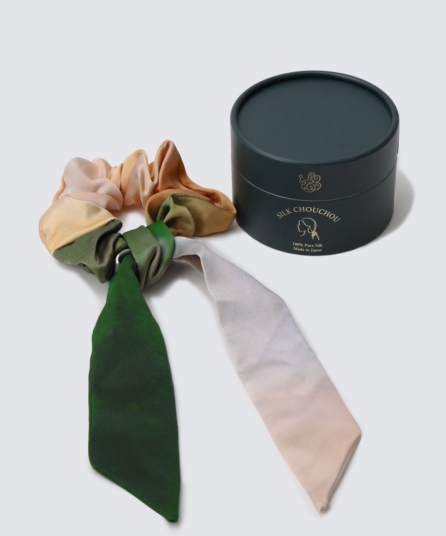 ウォータカラーシルクリボンシュシュ 2WAYタイプ  ミスティレイク