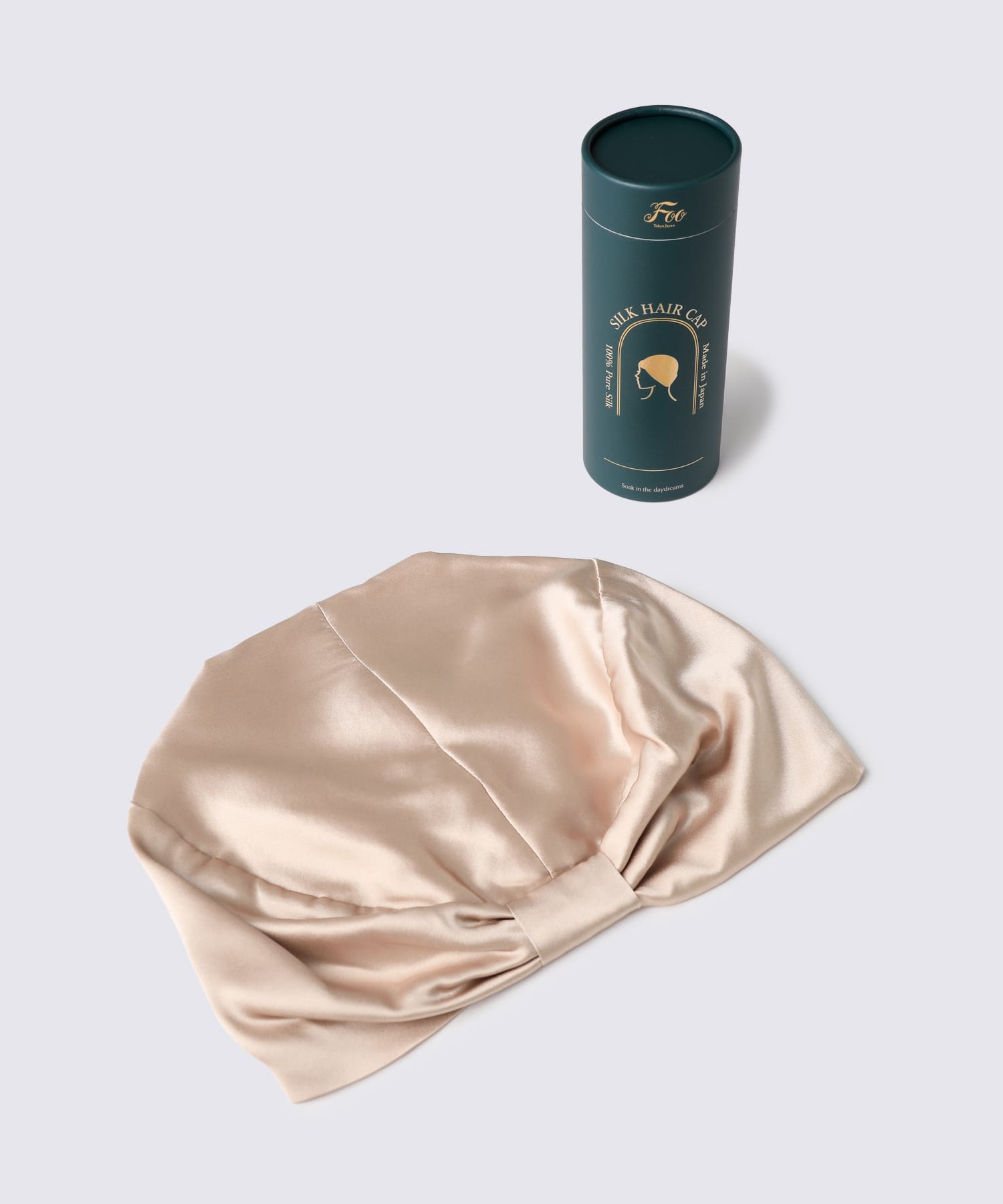 シルクキャップ　ピンクベージュ