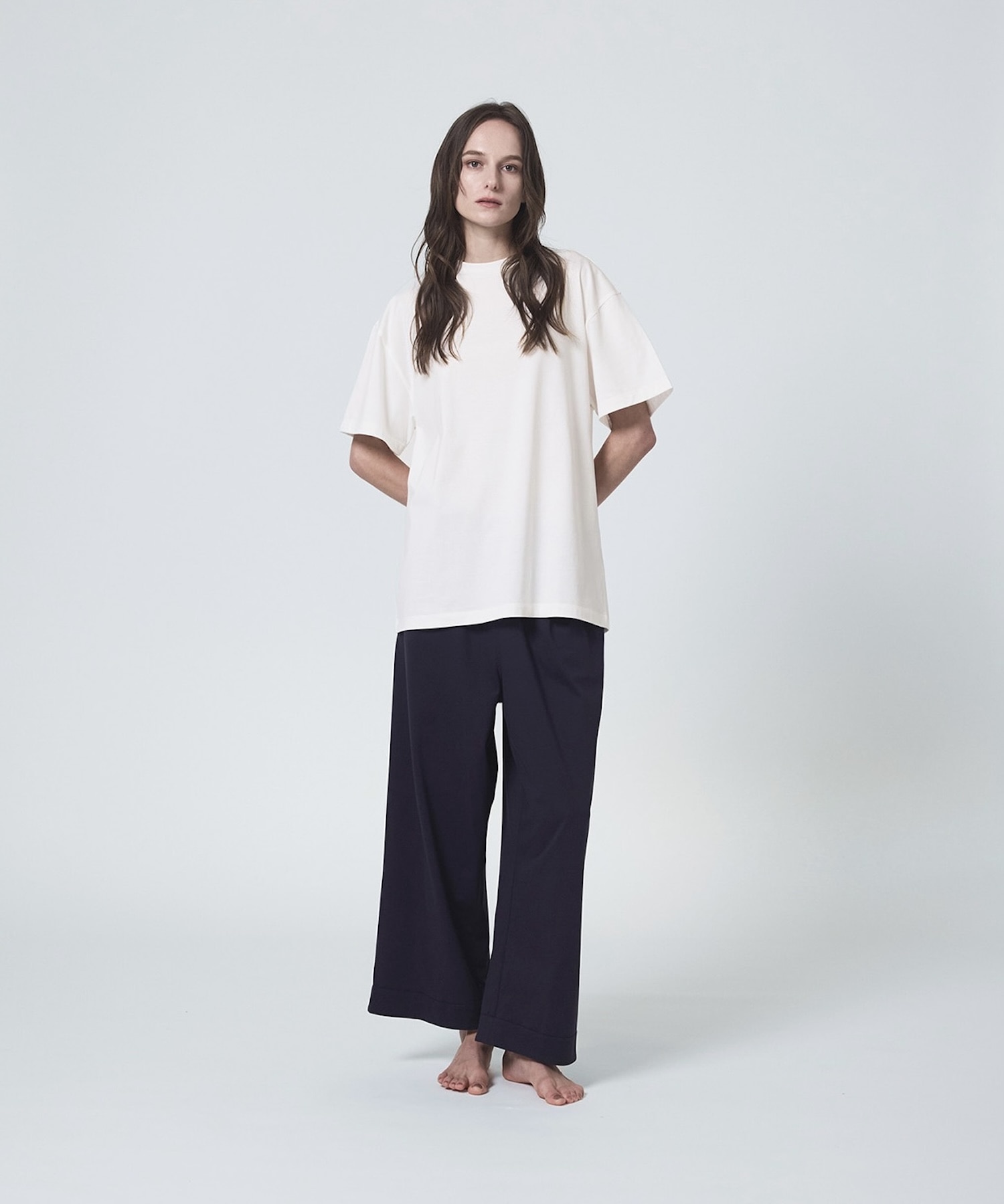 【ウィメンズ】シルクコットンTシャツ ホワイト