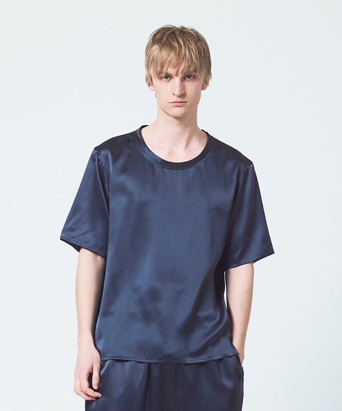 シルクサテンプルオーバー　エレガントネイビー