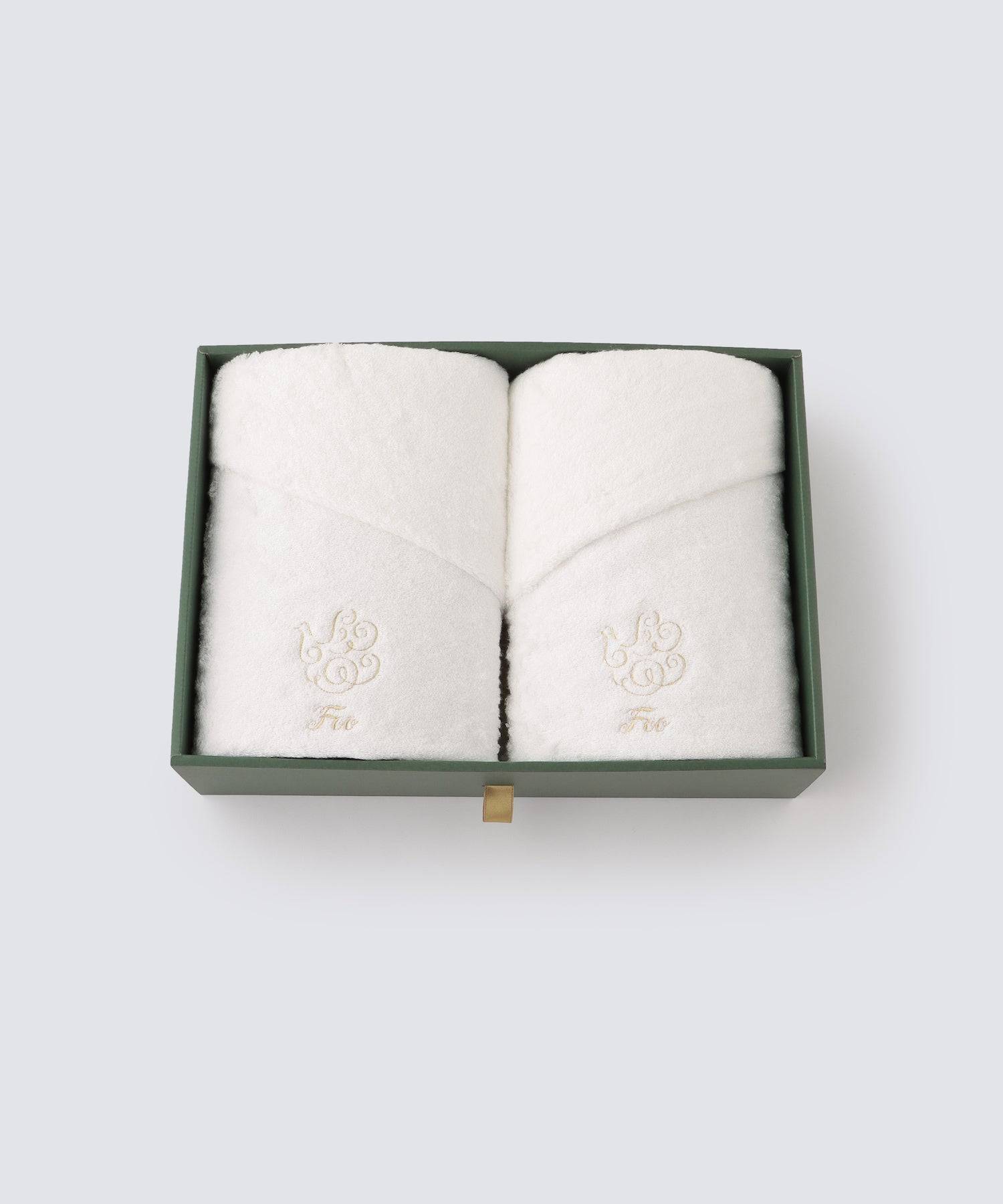 オーガニックコットン バスタオル（ホワイト）2枚入り ギフトセット