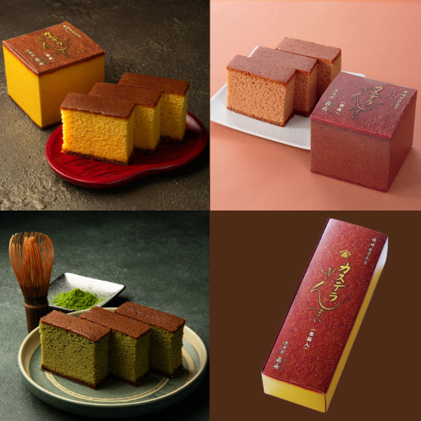 カステラざんまい三箱 定番 抹茶 チョコ 各3枚入