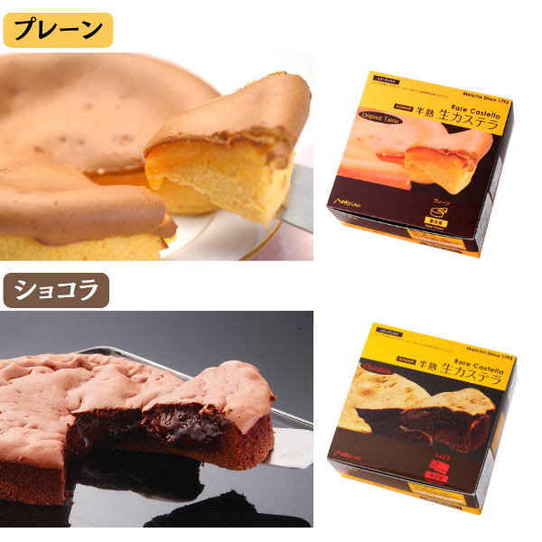 半熟生カステラ 2箱セット プレーン ショコラ