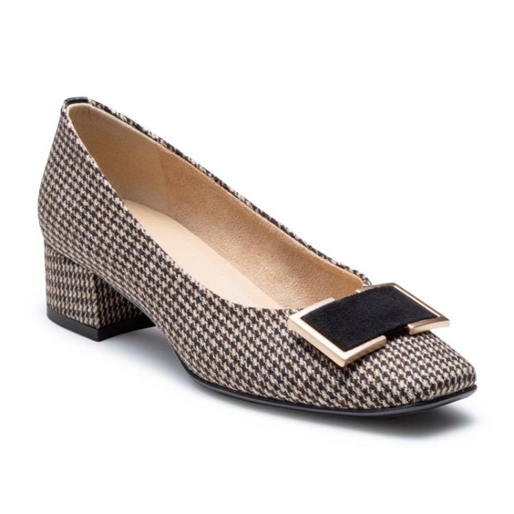 REGAL F53R スクエアトウパンプス ブラック生地 リーガル パンプス ブラック生地 22.5cm