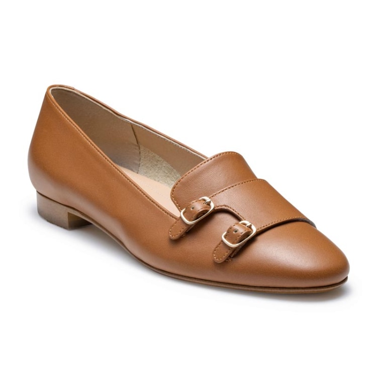 REGAL F56R ダブルモンクフラットシューズ キャメル リーガル フラットシューズ キャメル 22.5cm