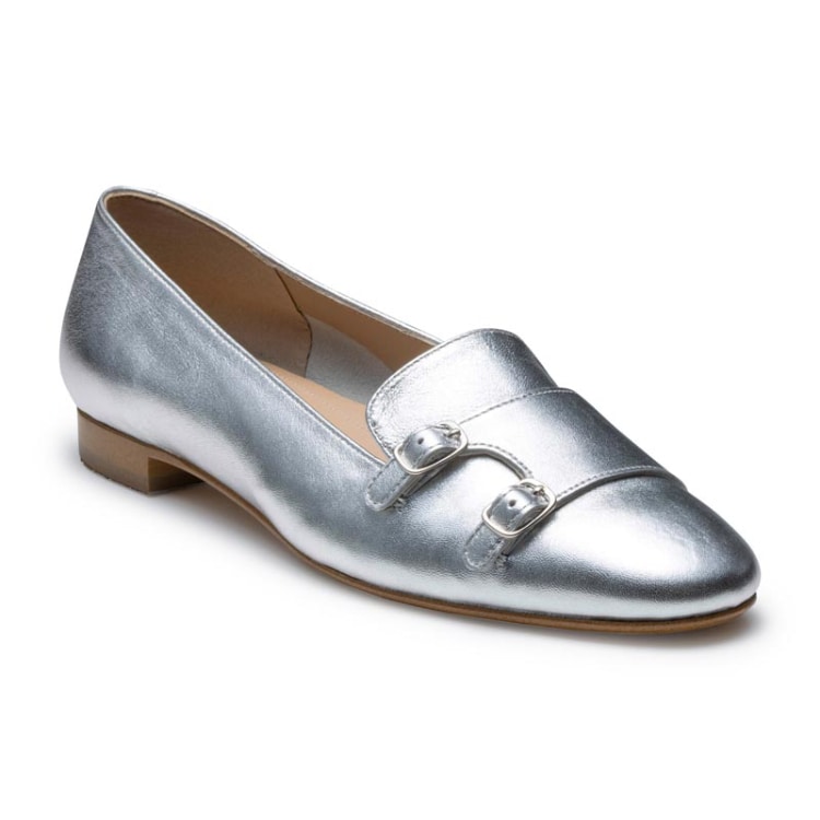 REGAL F56R ダブルモンクフラットシューズ シルバー リーガル フラットシューズ シルバー 22.5cm