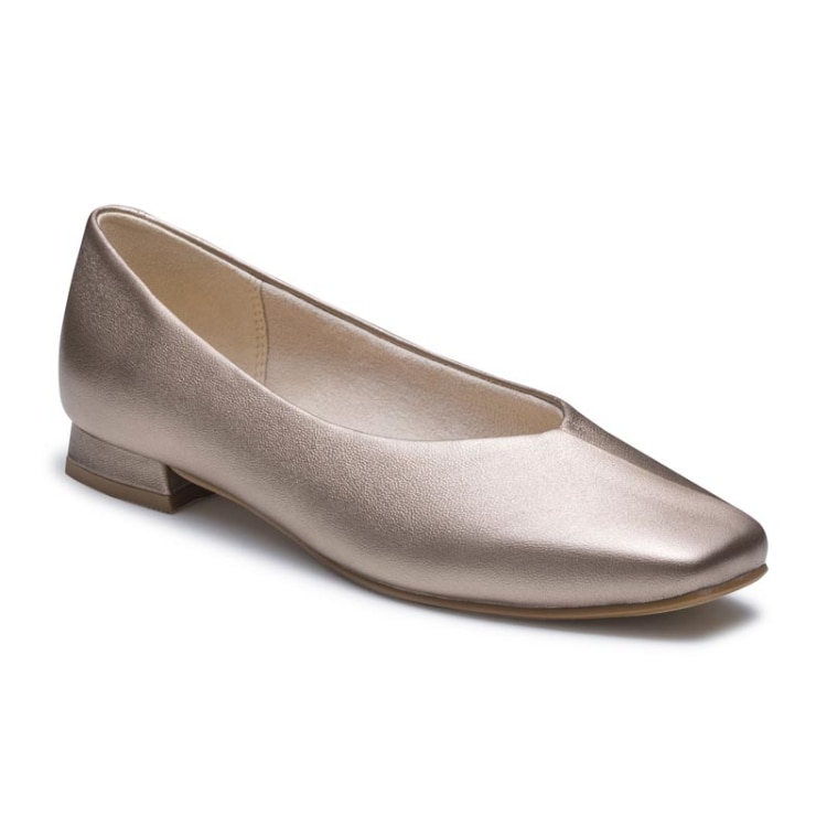 REGAL F69Q スクエアカッターシューズ ゴールド リーガル フラットシューズ ゴールド 22.5cm