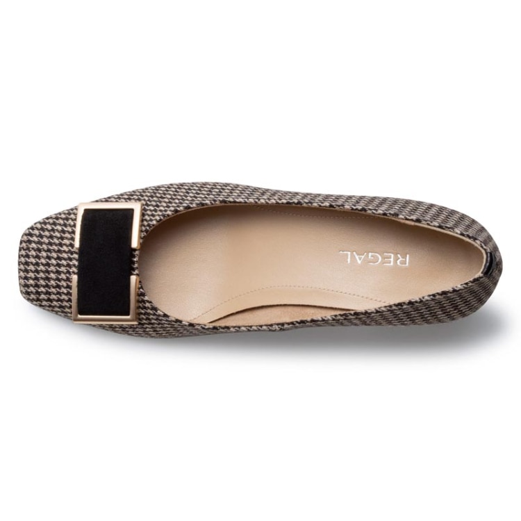 REGAL F53R スクエアトウパンプス ブラック生地 リーガル パンプス ブラック生地 22.5cm