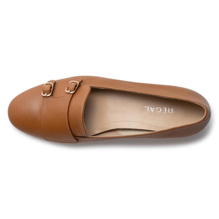REGAL F56R ダブルモンクフラットシューズ キャメル リーガル フラットシューズ キャメル 22.5cm