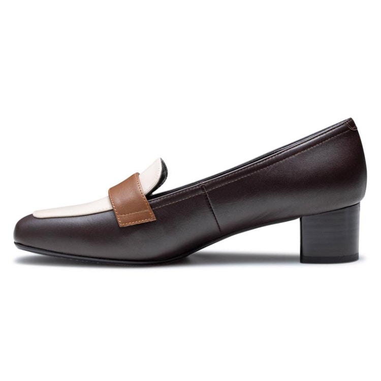 REGAL F57R 晴雨兼用ヒールローファー ダークブラウンアイボリー リーガル パンプス ダークブラウンアイボリー 22.5cm