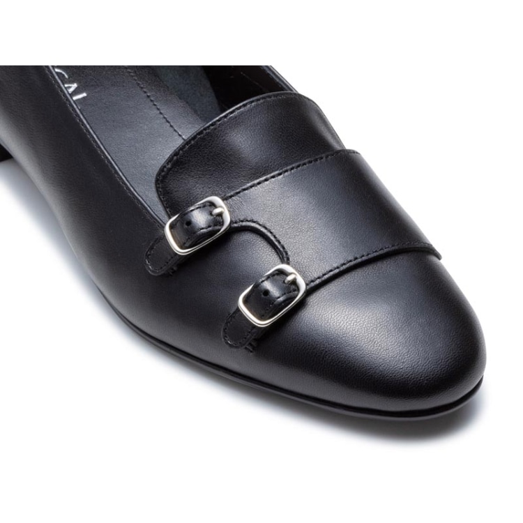 REGAL F56R ダブルモンクフラットシューズ ブラック リーガル フラットシューズ ブラック 22.5cm