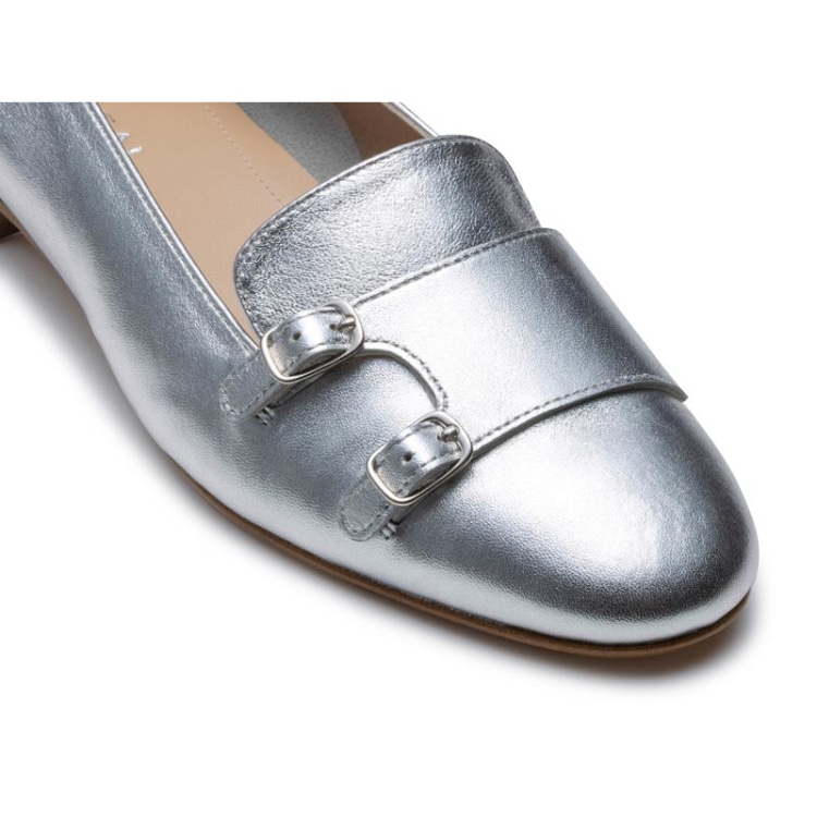 REGAL F56R ダブルモンクフラットシューズ シルバー リーガル フラットシューズ シルバー 22.5cm