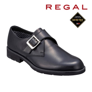 REGAL 37CL モンクストラップ（ＧＯＲＥ－ＴＥＸ　フットウェア：幅広３Ｅウィズ） ブラック リーガル ビジネスシューズ