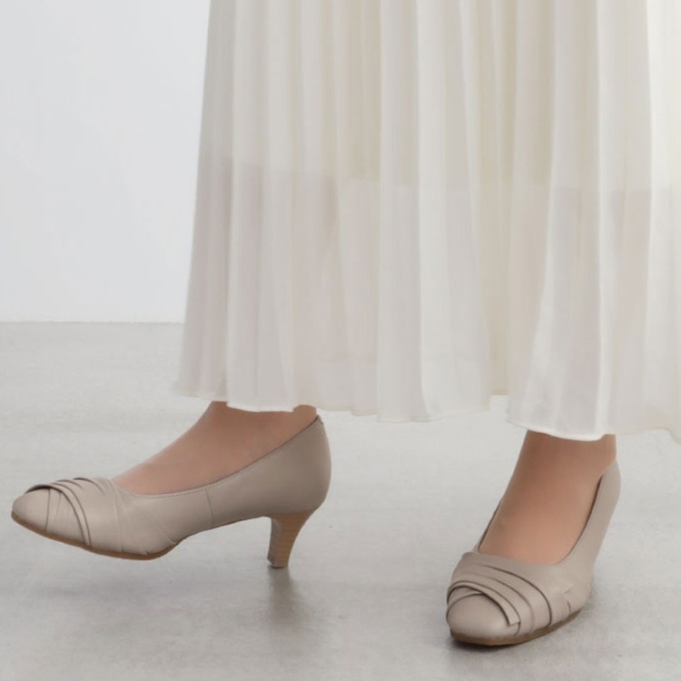 BEAUFIT A11Y ソフトスクエアトウパンプス ライトグレー ビューフィット パンプス