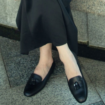 BEAUFIT A76W 晴雨兼用タッセル付きパンプス ブラック ビューフィット パンプス