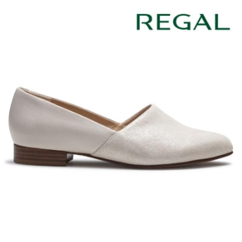 REGAL F38R 甲深フラットシューズ アイボリー リーガル フラットシューズ