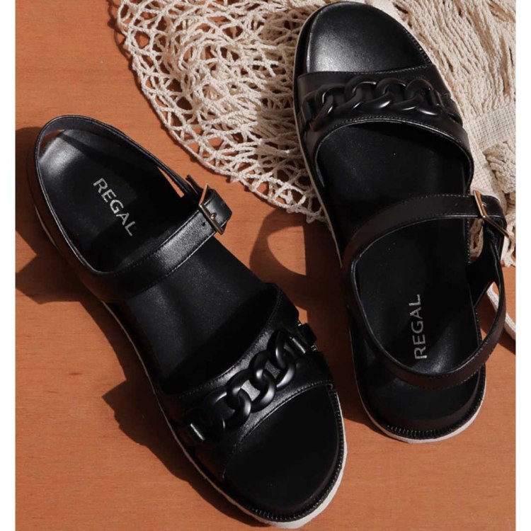 REGAL F45R フットベッドサンダル ブラック リーガル サンダル