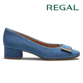 REGAL F53R スクエアトウパンプス デニム リーガル パンプス