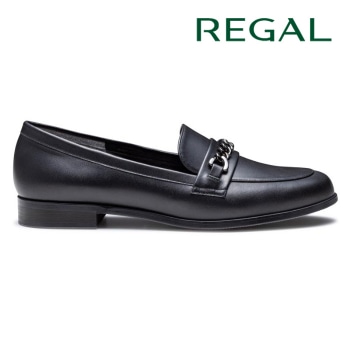 REGAL F60R 晴雨兼用チェーンローファー ブラック リーガル フラットシューズ