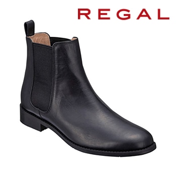 REGAL リーガル ダークブラウン レザー サイドゴアブーツ バックル付き 