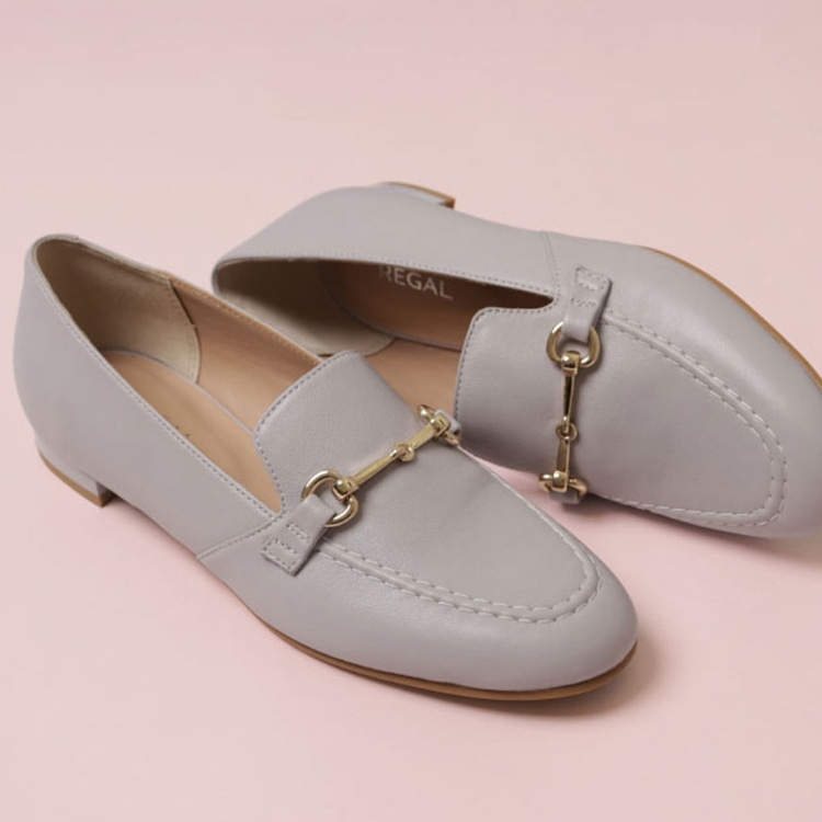 REGAL F70Q ビットモカシューズ ライトグレー リーガル フラットシューズ