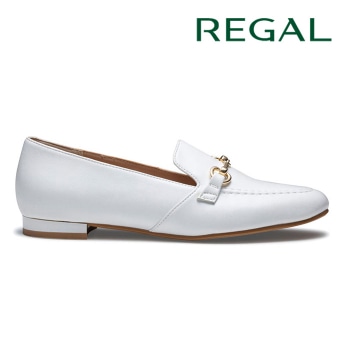 REGAL F70Q ビットモカシューズ ホワイト リーガル フラットシューズ