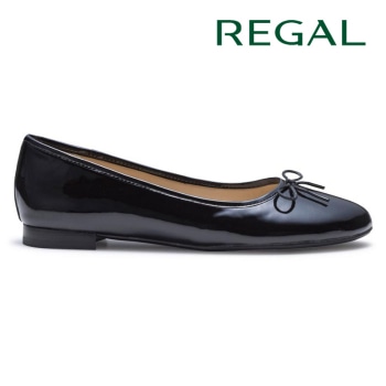 REGAL F79Q バレエシューズ ブラックエナメル リーガル フラットシューズ