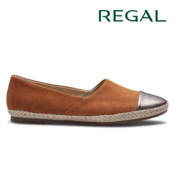 REGAL F88R エスパドリーユ調スリッポン キャメル リーガル フラットシューズ