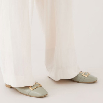 REGAL F90R 晴雨兼用フラットパンプス ライトグリーン リーガル フラットシューズ