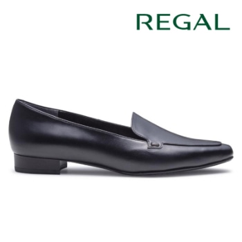 REGAL F91R 晴雨兼用モカフラットパンプス ブラック リーガル フラットシューズ