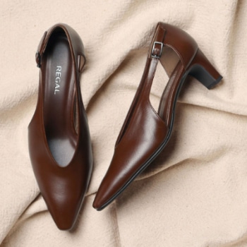 REGAL F95R サイドオープンパンプス ブラウン リーガル パンプス