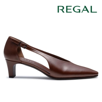 REGAL F95R サイドオープンパンプス ブラウン リーガル パンプス