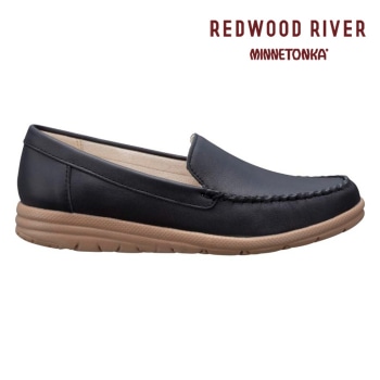 REDWOOD RIVER×MINNETONKA(R)  M02C モカシンシューズ ブラック レッドウッドリバー ミネトンカ (R) カジュアルシューズ